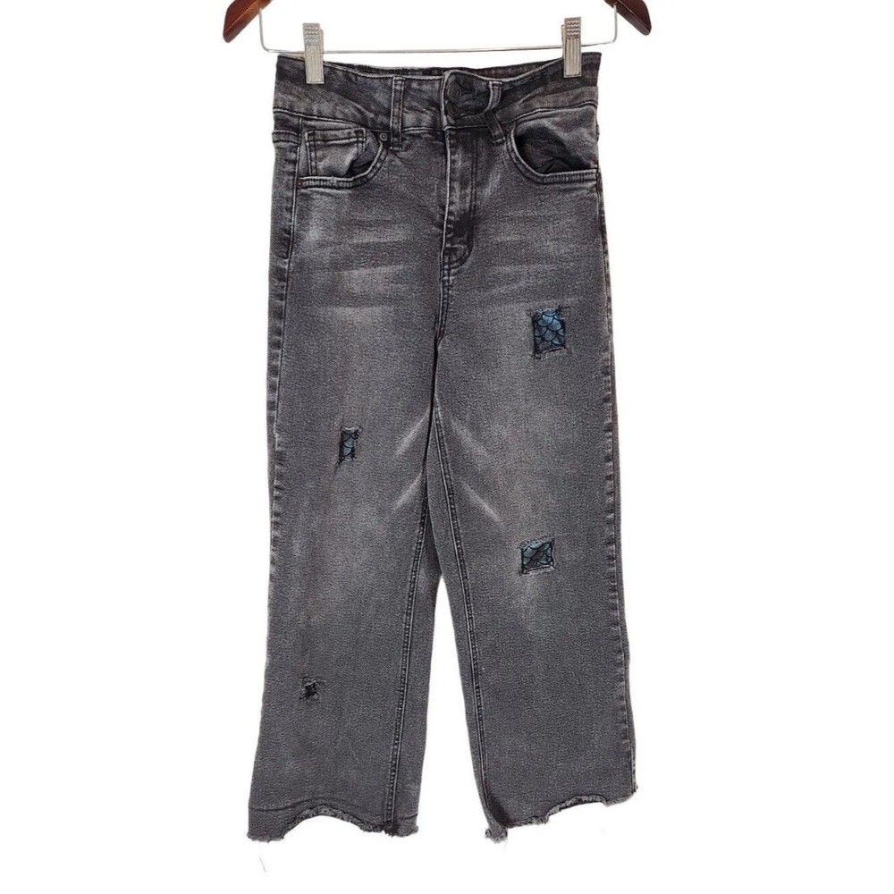 YMI Women's Black Fly Zip Five Pockets Style Distressed Denim Jeans Size 9/29